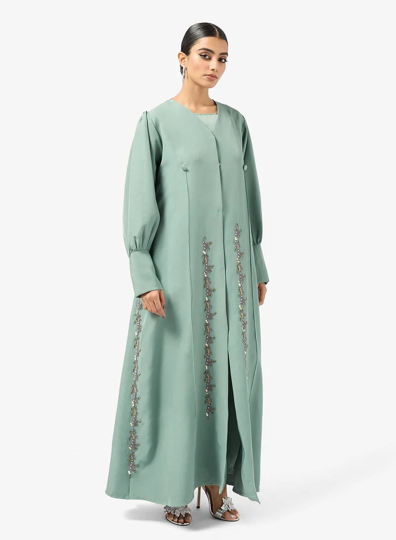 hayas closet  Embellished Abaya With Sheila for Women | Best Price UAE